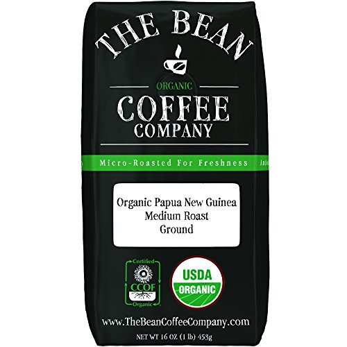 The Bean Coffee Company Organic Papua New Guinea, Medium Roast, Ground, 16-Ounce Bag