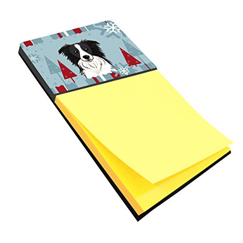 Caroline's Treasures Winter Holiday Border Collie Sticky Note Holder, Multicolor (BB1737SN)