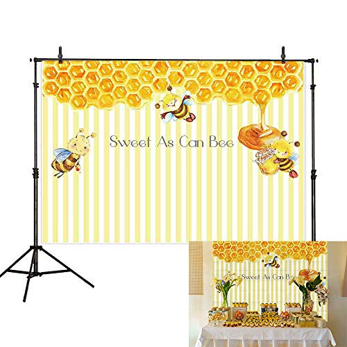Allenjoy 7x5ft Bee Gender Reveal Sweet As Can Bee Backdrop Baby Shower Christening Baptism Honeybee is On The Way Party Background He or She Boy or Girl Yellow Honeycomb Dot Photography Photo Banner