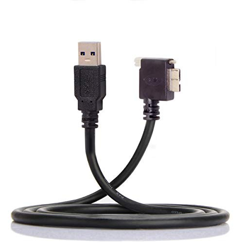 3m 90 Degree Right Angled Micro USB Screw Mount to 3.0 Data Cable for Industrial Camera
