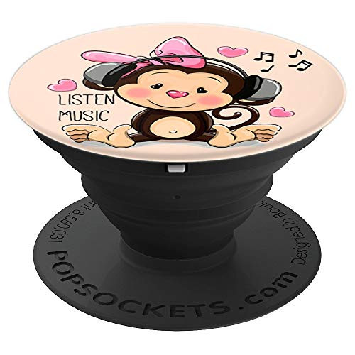 Best cool cute monkey listen music headphone popsocket - PopSockets Grip and Stand for Phones and Tablets