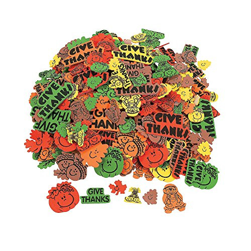 Fun Express - Fabulous Foam Adhesive Fall Shapes for Fall - Craft Supplies - Foam Shapes - Regular - Fall - 500 Pieces