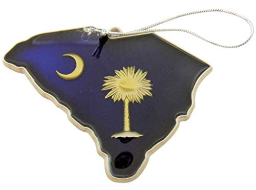 South Carolina Ornament Palmetto Flag State Shape Christmas Decoration Gift Boxed