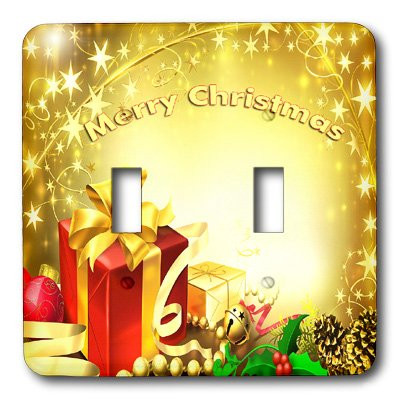 3dRose lsp_4571_2 Merry Christmas Double Toggle Switch