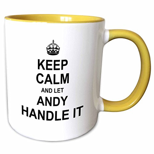 3dRose 233185_8 Keep Calm and Let Andy Handle It Funny Personal Name Mug, 11 oz
