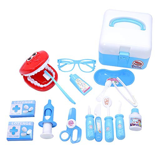 ACGOING 16Pieces Doctor Medical Kit - Pretend Play Set for Kids Doctor Role Play Costume Dress-Up, Birthday Gifts