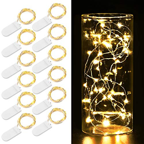 AMIR Upgraded Fairy String Lights, 12 Pack Starry Lights Battery Operated, 3.3ft 20 LED Indoor Outdoor Halloween String Lights, Copper Wire Lights for Party, Wedding, Christmas Decoration (Warm White) AMIR Upgraded Fairy String Lights, 12 Pack Starry Lights Battery Operated, 3.3ft 20 LED Indoor Outdoor Halloween String Lights, Copper Wire Lights for Party, Wedding, Christmas Decoration (Warm White)