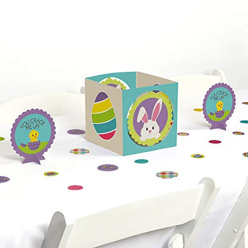 Big Dot of Happiness Hippity Hoppity - Easter Bunny Party Centerpiece & Table Decoration Kit