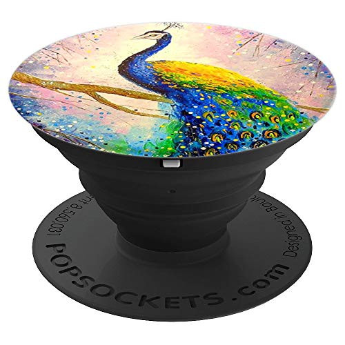 Elegant Beautiful Peacock Pop Socket Expanding Phone Stand - PopSockets Grip and Stand for Phones and Tablets