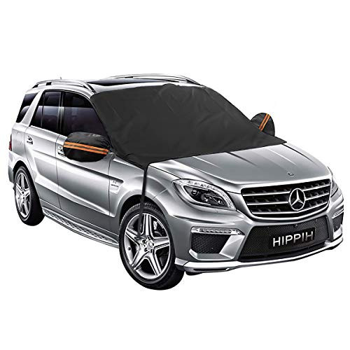 Car Windshield Snow Cover with Mirror Covers- Magnetic Frost Guard Windshield Cover Keeps Ice & Snow Off - Winter Car Cover Fits Any Car, Truck, SUV, Van or Automobile