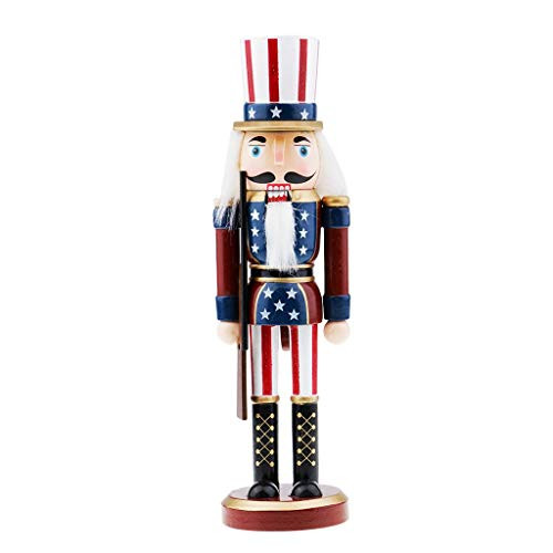 FRECI Nutcracker Puppet Christmas Nutcracker Ornaments Wooden Nutcrackers Hanging Decorations for Christmas Tree Figures Puppet Toy Gifts - D