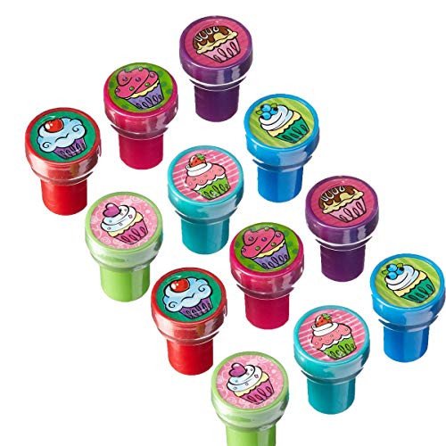 Fun Express Cute Cupcake Stamps (4 Dozen) Assorted Colors