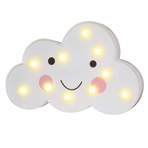 Glintee Cloud Night Light for Kids Nursery Lamp Decorative Marquee Signs Light-Wall Decoration for Living Room,Bedroom Party(Battery Opearted) (Smile Cloud)