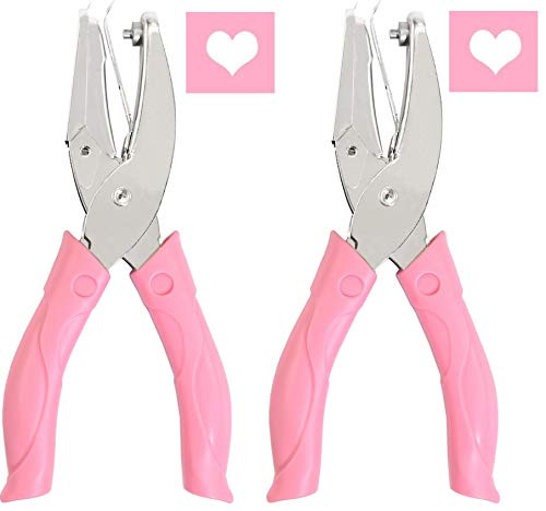 Jeemitery 2 Pack 1/4 Inch Heart Shaped Metal Single Handheld Hole Paper Punch Punchers with Soft-Handled for Tags Clothing Ticket Jeemitery 2 Pack 1/4 Inch Heart Shaped Metal Single Handheld Hole Paper Punch Punchers with Soft-Handled for Tags Clothing Ticket