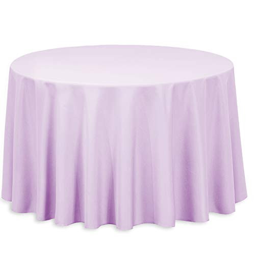 LinenTablecloth 108-Inch Round Polyester Tablecloth Lavender