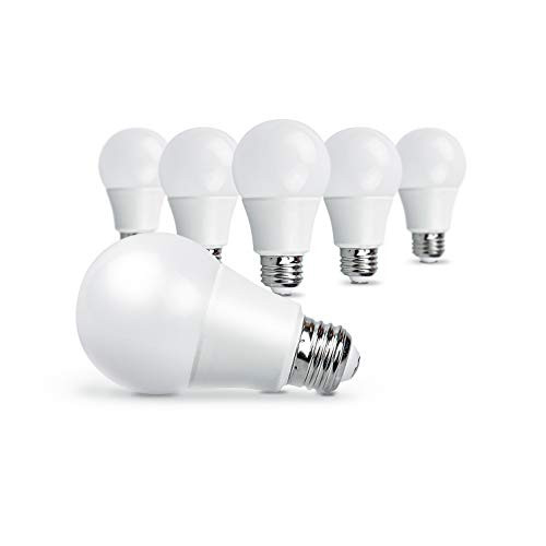 OSTWIN Non-Dimmable LED Light Bulb A19 E26 Medium Base 12W (75 Watt Equivalent) 1100lm 3000K (Warm White) 6-pack, UL listed