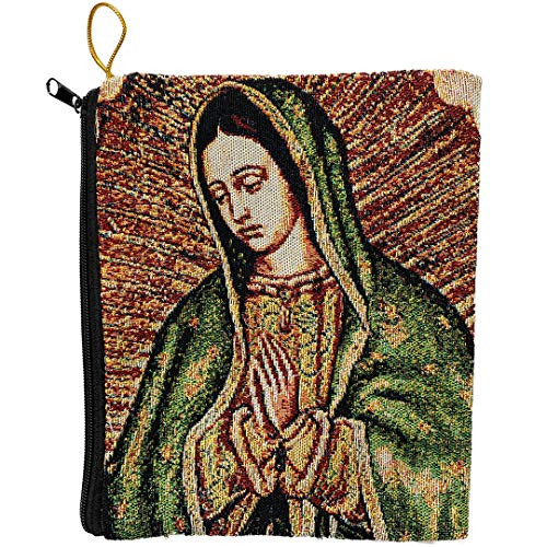 Religious Gifts Catholic Rosary Tapestry Pouch Our Lady of Guadalupe Keepsake Case