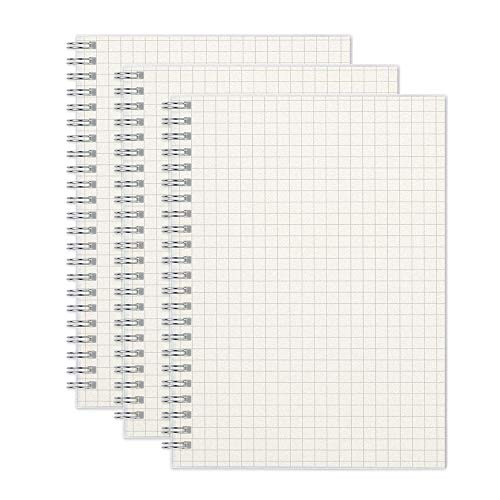 RETTACY Graph Grid Spiral Notebook,A5 Spiral Bound Notebook Graph Ruled 480 Pages Total 8.26 x 6.1 Inches,Square Grid Bulk Notebooks 100GSM Thick Paper for Work School Journals