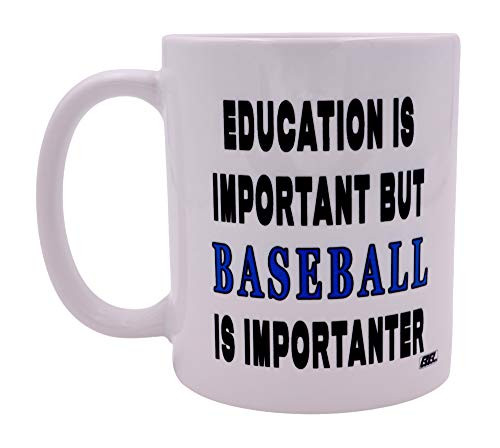 Funny Sarcastic Coffee Mug Education is Important But Baseball Is Importanter Novelty Cup Great Gift Idea For Baseball Player