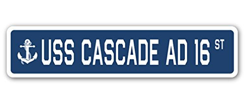 USS Cascade Ad 16 Street Sign Us Navy Ship Veteran Sailor Gift