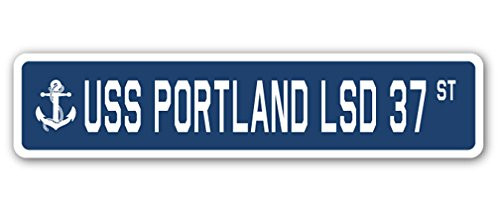 USS Portland LSD 37 Street Sign us Navy Ship Veteran Sailor Gift