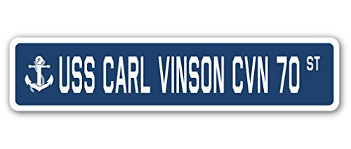 USS Carl Vinson CVN 70 Street Sign us Navy Ship Veteran Sailor Gift