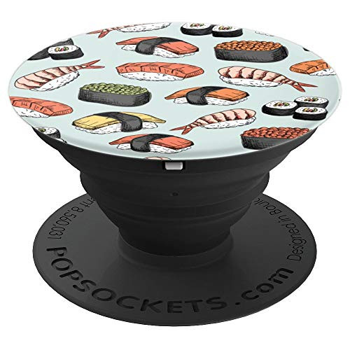 I love Sushi Rolls Seafoam Foodies Gift - PopSockets Grip and Stand for Phones and Tablets