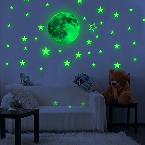 Toeoe 30cm Glow in the Dark Moon Wall Sticker Decorative Removable Night Decal, Luminous Stars Skin Wall Stickers Gifts for Kids Bedroom Living room Children's Room Ceiling Nursery Room - Moon Stars Toeoe 30cm Glow in the Dark Moon Wall Sticker Decorative Removable Night Decal, Luminous Stars Skin Wall Stickers Gifts for Kids Bedroom Living room Children's Room Ceiling Nursery Room - Moon Stars