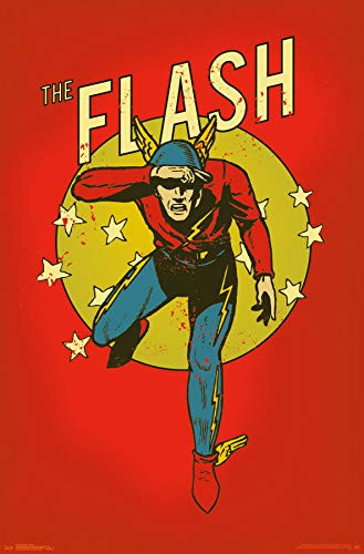 Trends International DC Comics-The Flash-Vintage Clip Wall Poster, 22.375" x 34", Poster & Clip Bundle
