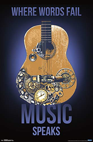 Trends International Music Speaks Clip Wall Poster, 22.375" x 34", Poster & Clip Bundle