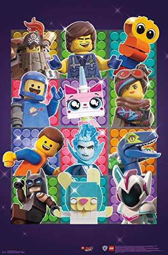 Trends International Lego Movie 2-Grid Clip Wall Poster, 22.375" x 34", Poster & Clip Bundle