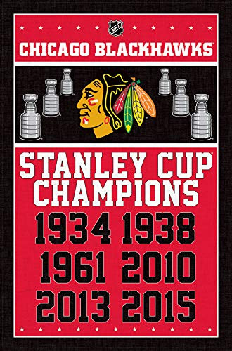 Trends International NHL Chicago Blackhawks-Champions Clip Wall Poster, 22.375" x 34", Poster & Clip Bundle
