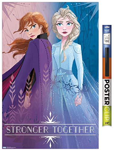 Trends International Disney Frozen 2-Sisters Clip Wall Poster, 22.375" x 34", Poster & Clip Bundle