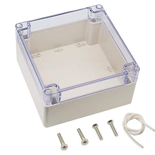 Zulkit Junction Box ABS Plastic Dustproof Waterproof IP65 Universal Electrical Boxes Project Enclosure Grey with Clear Cover 6.3 x 6.3 x 3.5 inch (160 x 160 x 90mm)