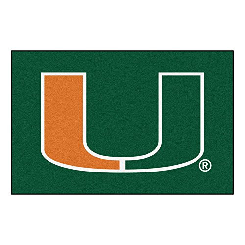 FANMATS NCAA University of Miami Hurricanes Nylon Face Starter Rug