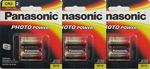 Panasonic Cr2 Ultra Lithium Photo Battery 3V DL-CR2 6 Pack (3x2 Retail Pack)