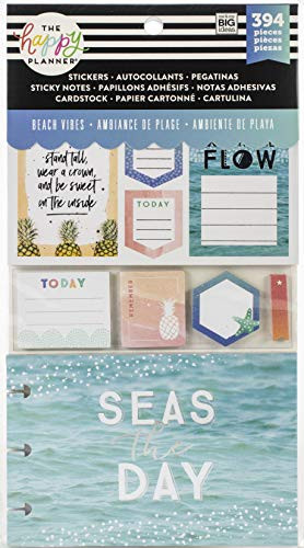 Me & My Big Ideas PLMP-08 Happy Planner Cards/Sticky Note Multi Pack-Beach Vibes, 394/Pkg