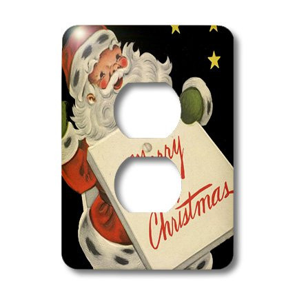 3dRose lsp_35921_6 Santa Wishing You A Merry Christmas 2 Plug Outlet Cover