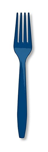 Creative Converting Touch of Color Premium 100 Count Plastic Forks, Navy