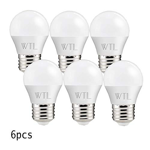 WTL A15 LED Bulb with E26 Base, 40 Watt Equivalent,6W 450LM, 5000K Daylight White Non-Dimmable for Ceiling Fan Light Bulb, Pack of 6.