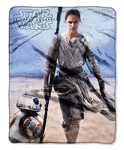 Disney Star Wars Rey & BB-8 Silky Soft Plush Throw Blanket 40" x 50" 102 x 127 cm