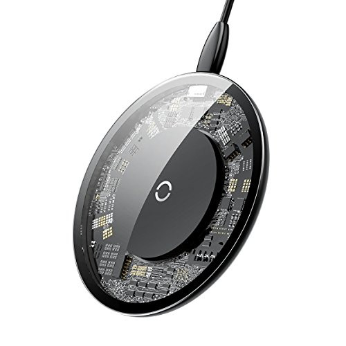 Transparent Fast Wireless Charger, Qi Certified 10W Fast Wireless Charging Pad for Samsung Galaxy S9+ S9 S8 Note 8, 7.5W Wireless Charge for iPhone X 8 Plus 8 and 5W for All Qi-Enabled Phones