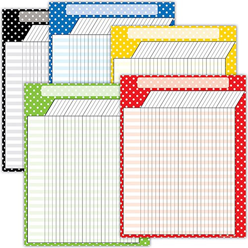 Teacher Created Resources Polka Dot Charts Set, 5 Charts
