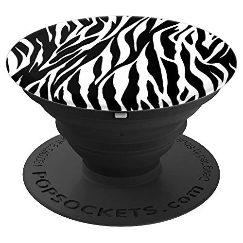 Zebra Black Print Animal Print Christmas Gift - PopSockets Grip and Stand for Phones and Tablets