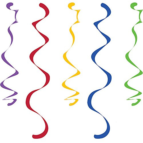 Creative Converting 329637 60-Count Dizzy Dangler Decorative Streamers Multicolor Dots