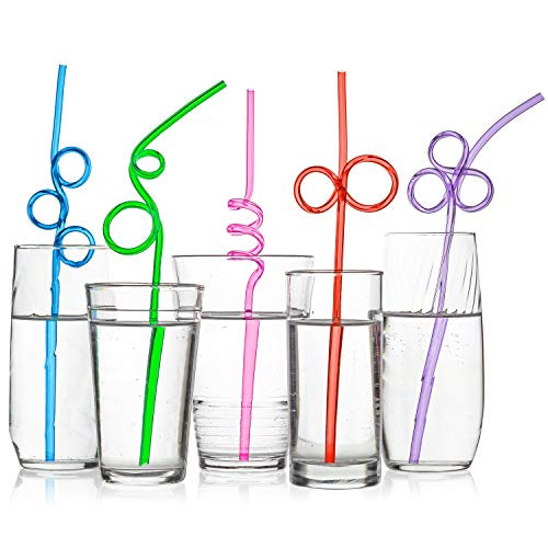 40 Premium Crazy Loop Party Drinking Straws - Recyclable, Longer & Wider - Assorted Colors Value Pack - BPA PFOA Free 40 Premium Crazy Loop Party Drinking Straws - Recyclable, Longer & Wider - Assorted Colors Value Pack - BPA PFOA Free