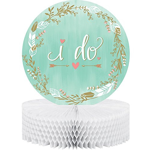 Creative Converting 324687 Mint to Be Centerpiece Table Decorations, Honeycomb Base