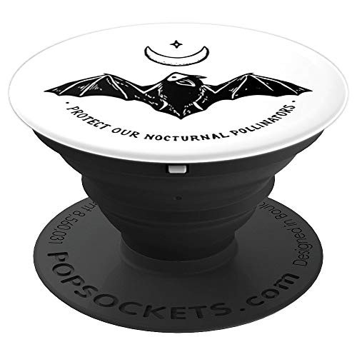 Protect Our Nocturnal Polalinators Bat with Moon Halloween PopSockets Grip and Stand for Phones and Tablets