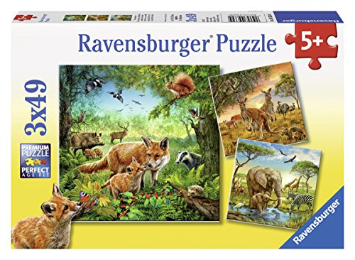 Ravensburger Animals of The Earth Jigsaw Puzzle (3 x 49 Piece)