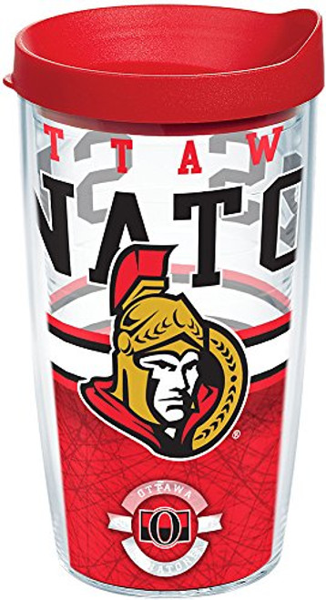 Tervis 1166120 NHL Ottawa Senators Core Tumbler with Wrap and Red Lid 16oz, Clear Tervis 1166120 NHL Ottawa Senators Core Tumbler with Wrap and Red Lid 16oz, Clear
